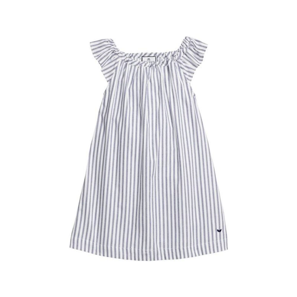 Petite Plume Girls French Ticking Isabelle Nightgown, Navy